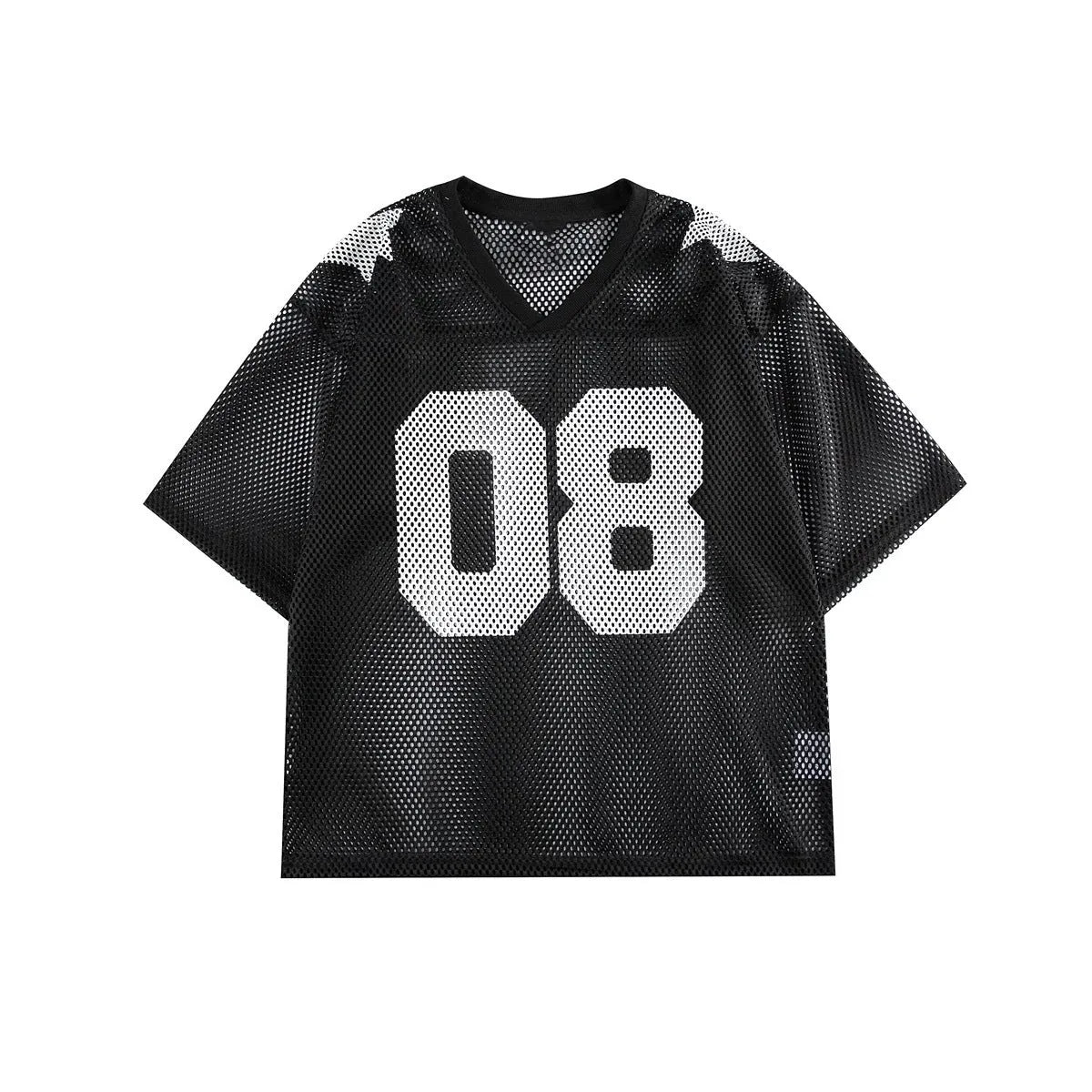 Men's and women's black half sleeve shirt with loose fit and letter pattern, short sleeves, pullover style
