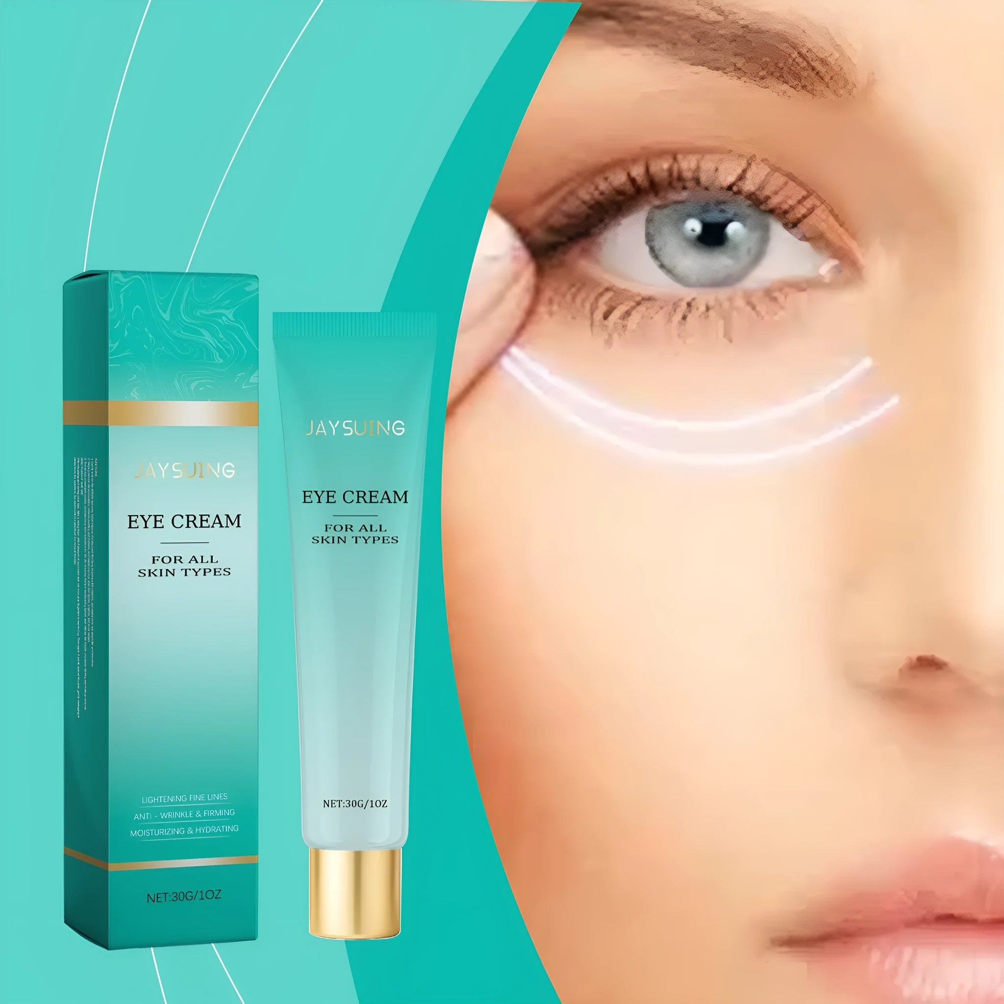 30g jar of retinol and hyaluronic acid anti-aging eye cream