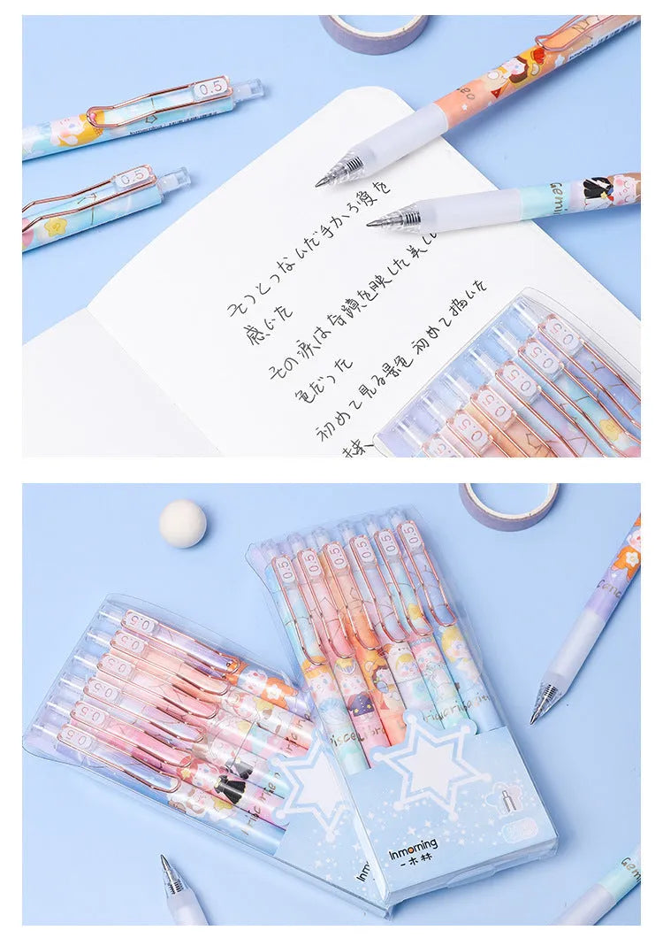 Six Lisa's Secret Constellation press gel pens with 0.5mm tips and zodiac designs