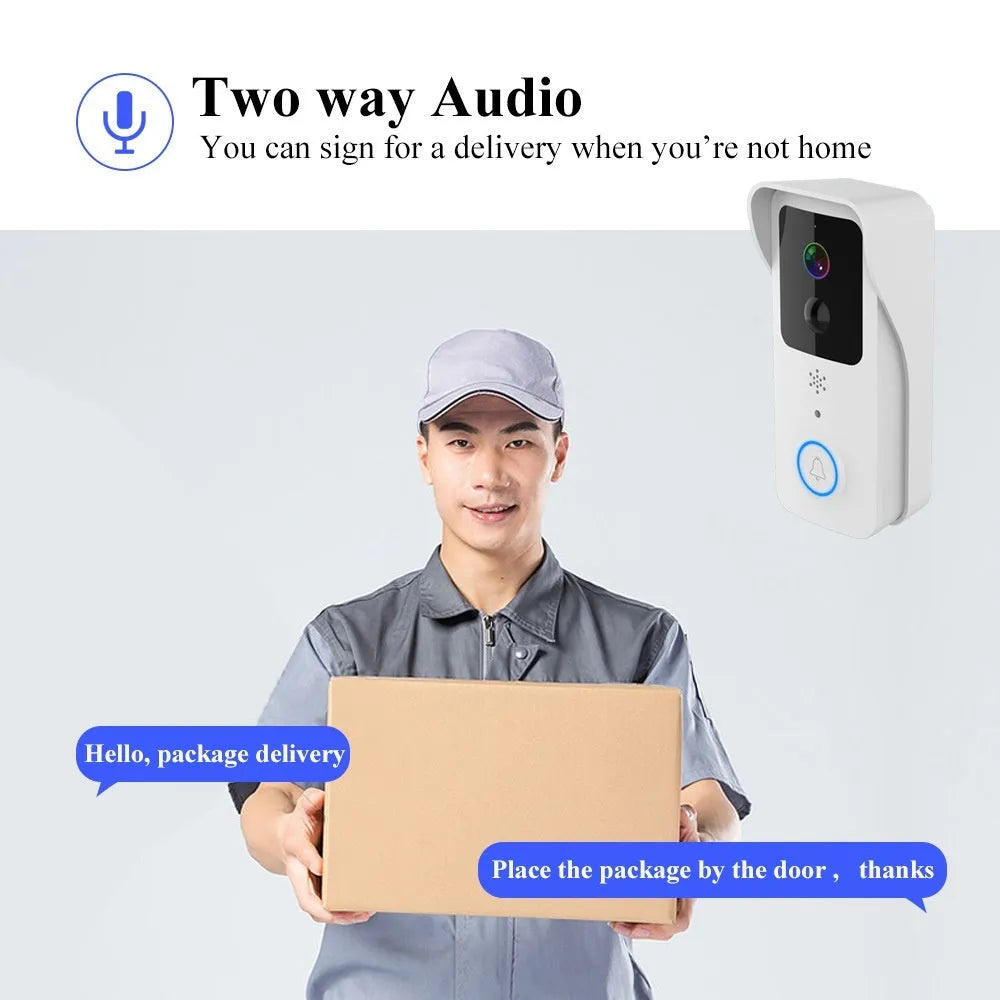 Waterproof smart home visual doorbell with HD remote intercom and APP notifications for security