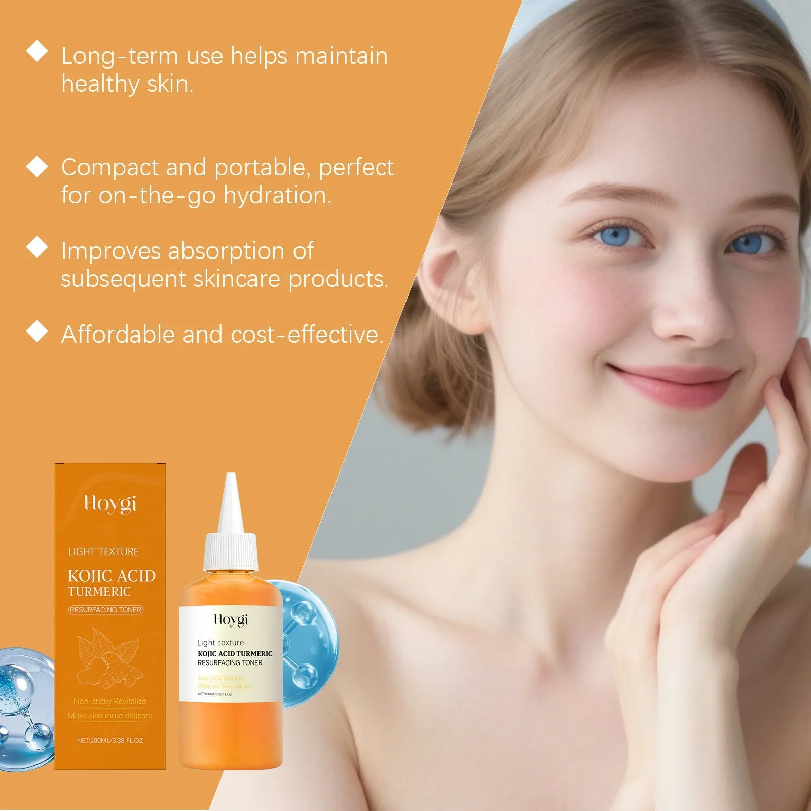 Turmeric Moisturising Water 100ml bottle with non-oily hydrating formula for daily facial skincare