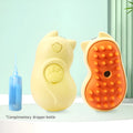 Yellow electric spray pet grooming brush for cats and dogs with massage bristles