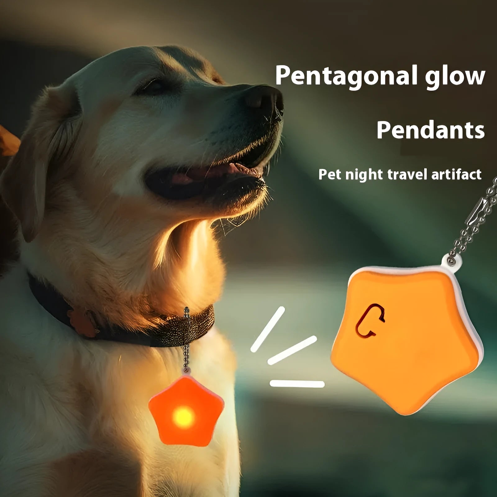 Blue rechargeable pendant dog walking light with silicone construction