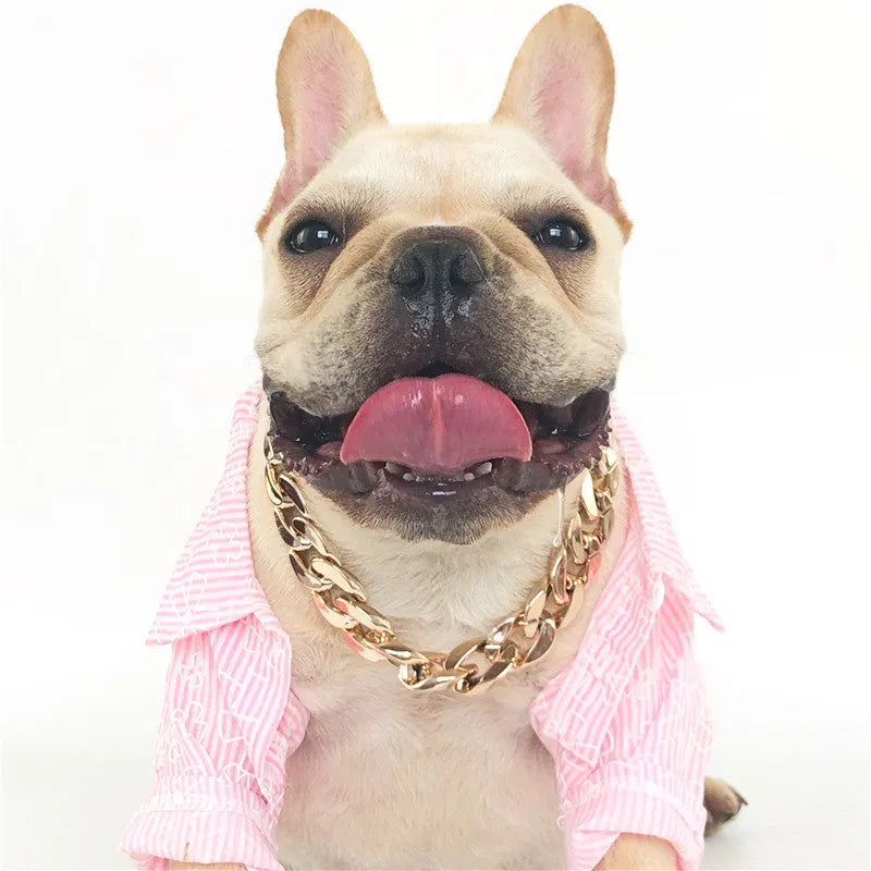 Geometric twisted chain dog collar adjustable from 21cm to 50cm circumference in plastic/resin construction