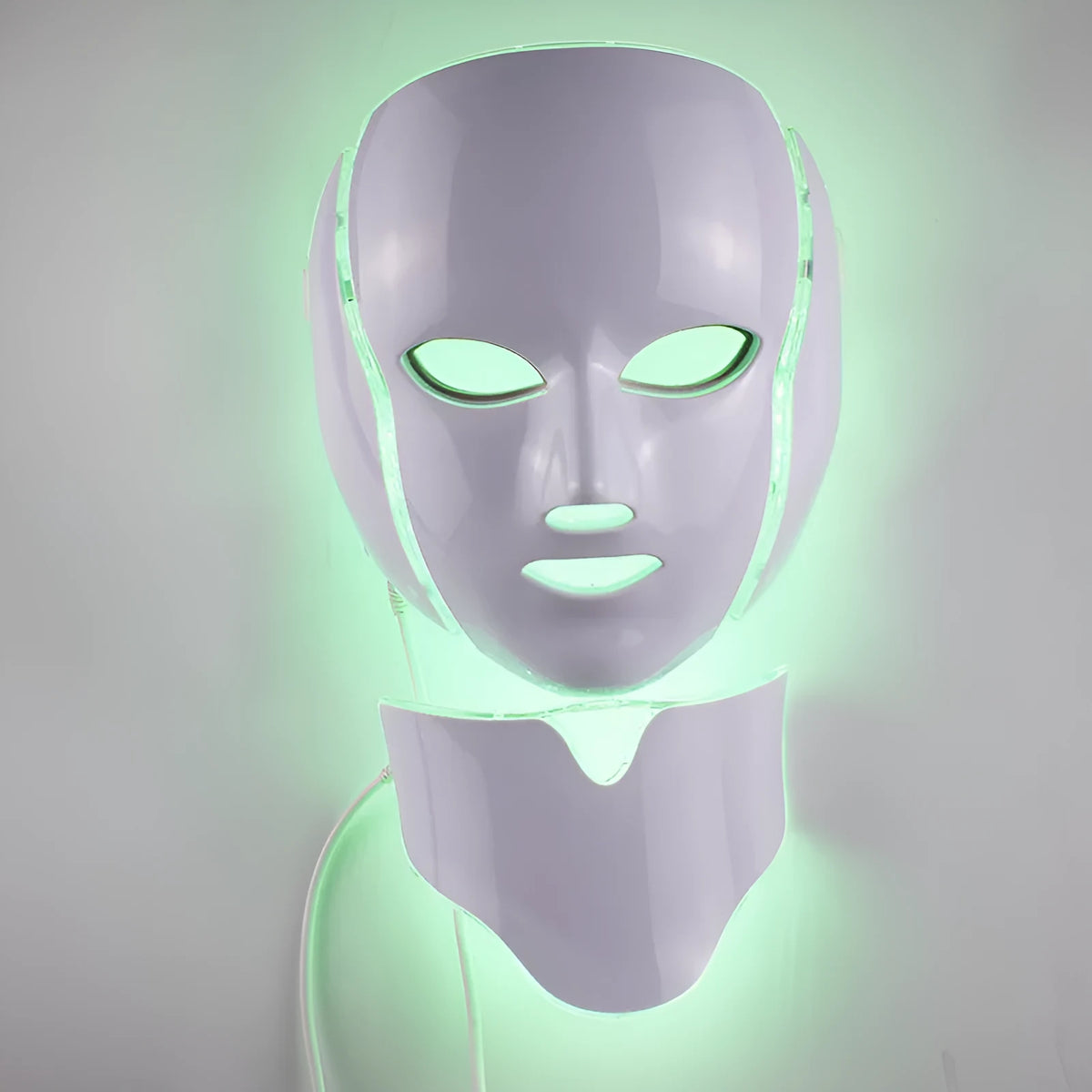 7 colour LED photon beauty mask with 192 LEDs, remote control, and white pearl powder coating
