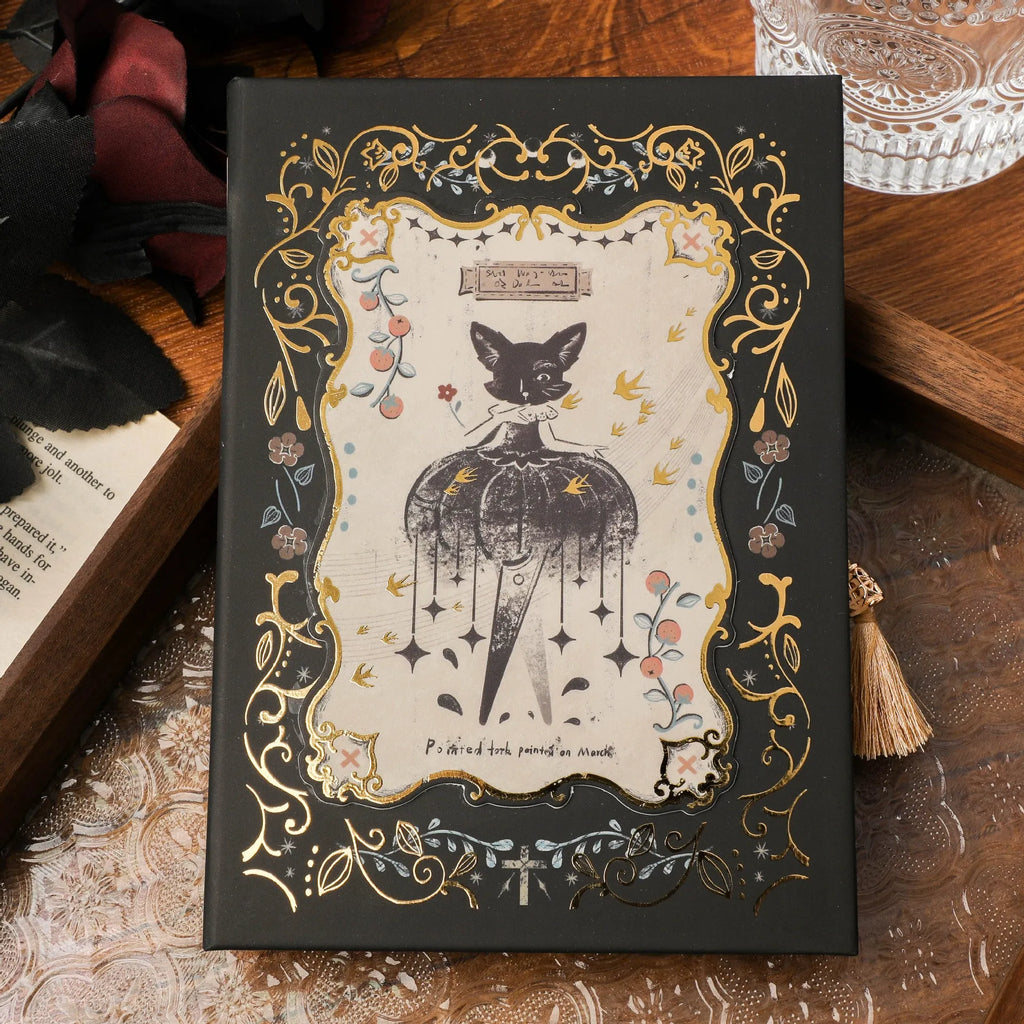 Retro Art THALO A5 notebook with gothic style cover, 40g wood pulp paper, and 11.6 x 16.5cm size
