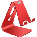 Aluminium alloy universal phone and tablet stand in black, red, rose gold, and silver colours