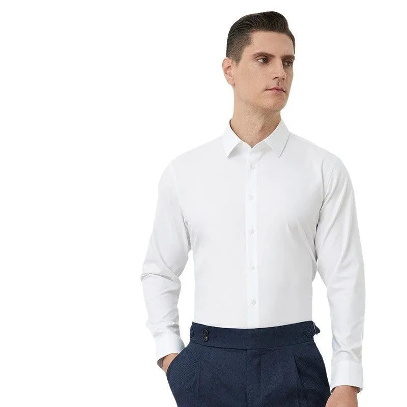 Men's bamboo fibre casual shirt in regular fit with non-ironing fabric available in multiple colours