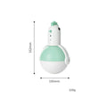 Green and orange electric cat toy chicken with infrared sensor and self-balancing base.