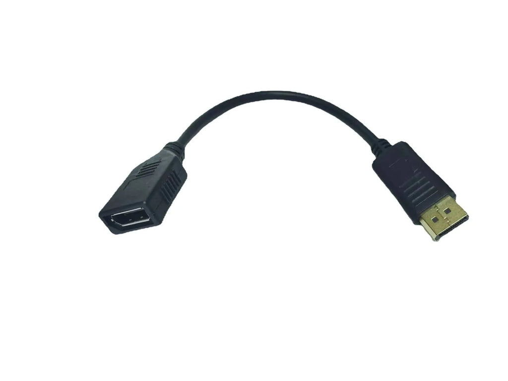 Black Display Port DP Male to Female 10cm extension cable with rotating connector