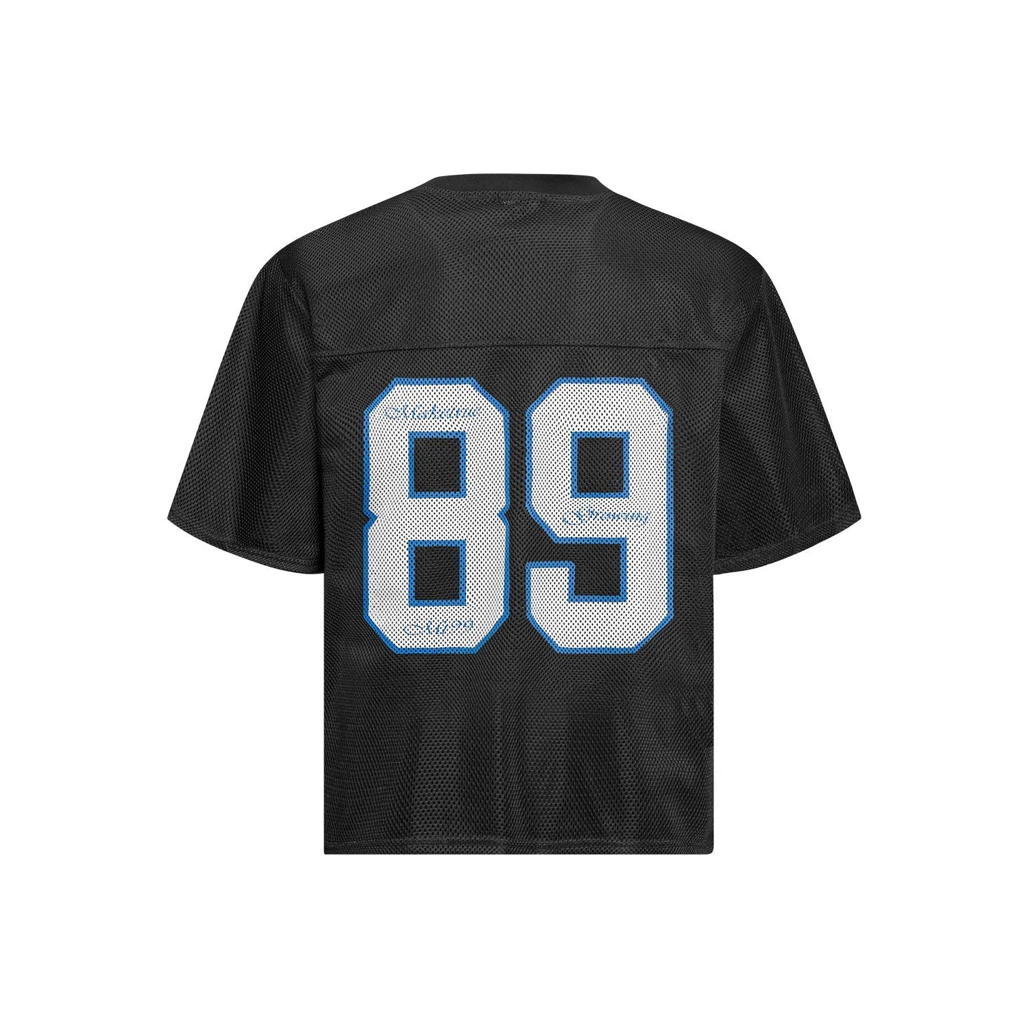 Alphanumeric Printing loose-fitting casual t-shirt in black or white colour, sizes M L XL, polyester fibre blend fabric