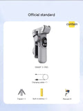 Silver grey Pro Mobile PTZ three-axis smartphone stabiliser gimbal with tripod extension and storage case