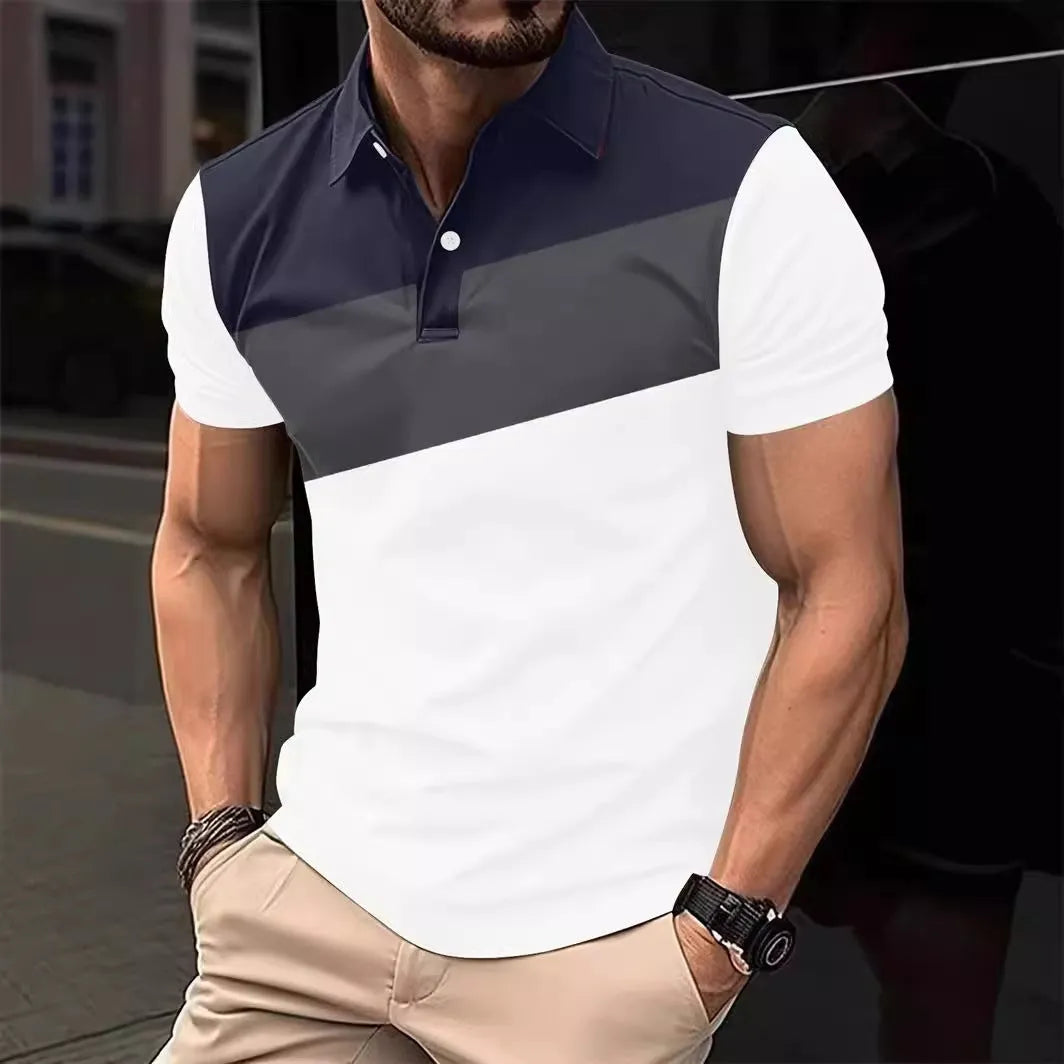 Men's 3D printed short sleeve T-shirt in colour LM-PL047 with loose fit design