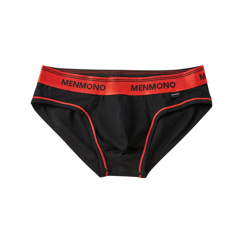 Men's low-waist cotton briefs in solid colours with a briefs style, showing breathable fabric and low-waist design.