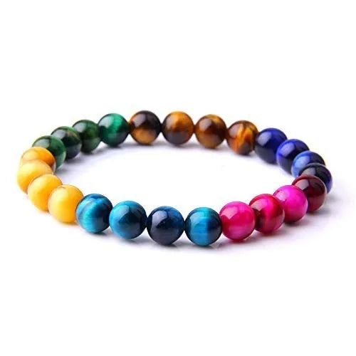 6cm alloy bracelet with natural stone elements in volcanic, tiger eye, or pine wood variations