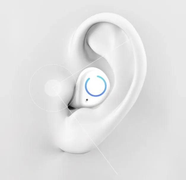 M18 true wireless stereo earphones in black or white with compact charging case