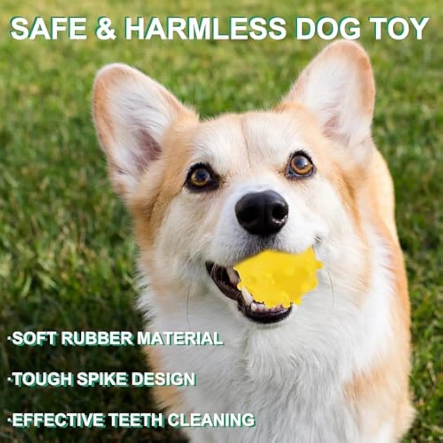 Four colourful spiked dog balls with 2-inch diameter, designed for small breed dental chew and fetch games
