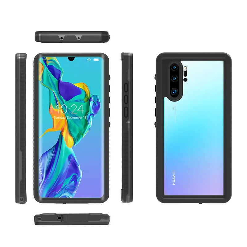 Huawei P30 phone case with wave pattern in black or blue
