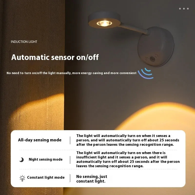 Geometric rechargeable wall lamp with remote control showing black and white colour options on modern interior wall
