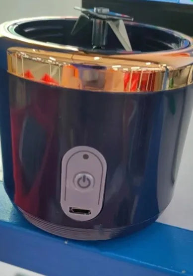 Portable USB charging blender cup with six blades in Tunisian dark blue colour