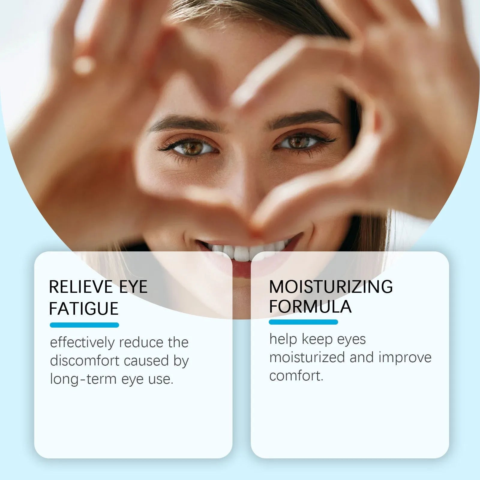 Bottle of gentle moisturising eye drops with mint leaf extract and sodium hyaluronate