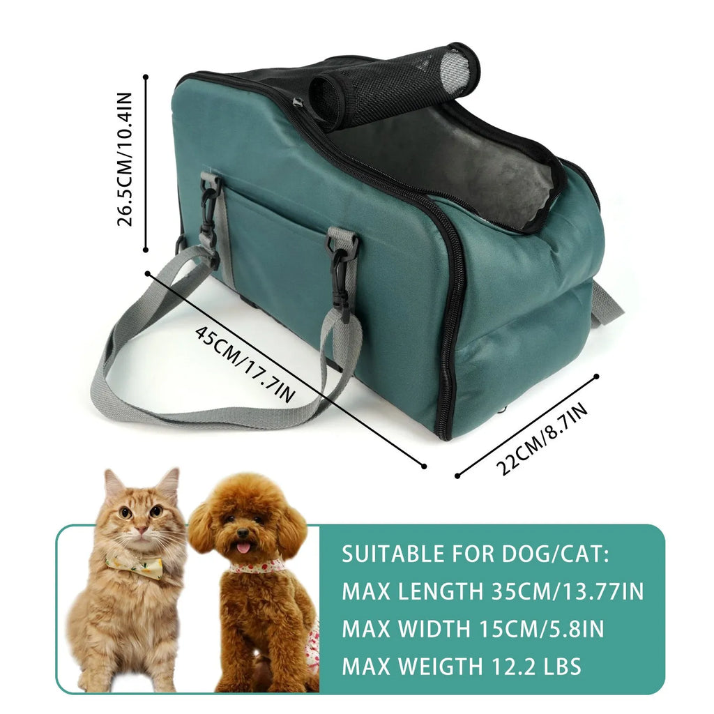 Removable washable car kennel portable pet mat in faux leather and 25D sponge, 45 x 22 x 26.5 cm