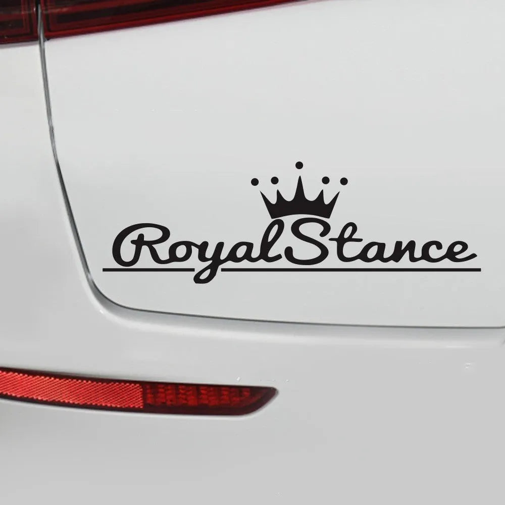 Reflective crown car sticker on vehicle measuring 30cm by 12cm with PET vinyl construction