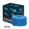 305-metre roll of blue Cat6a network cable with oxygen-free copper conductors for 10-gigabit ethernet