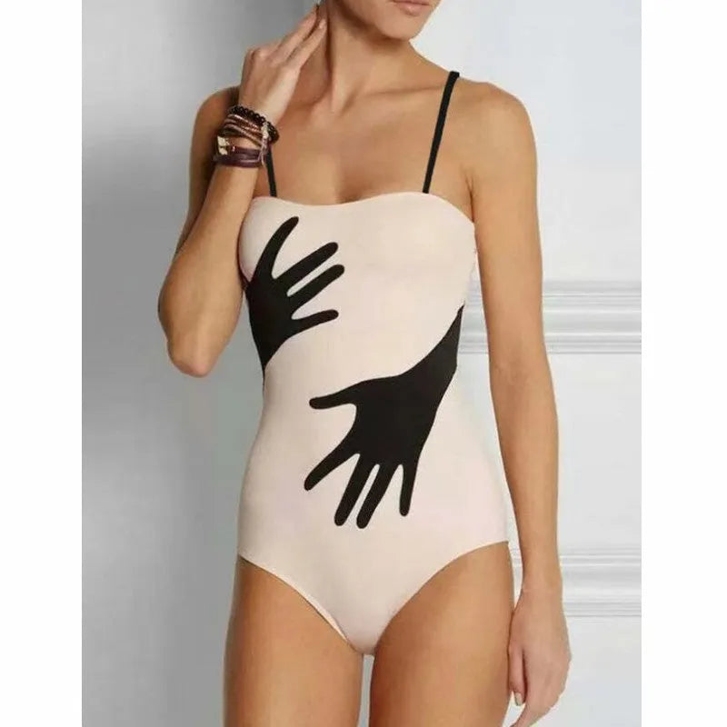 Women's one-piece bikini with detachable tulle skirt in polyester fabric, sizes S to XL