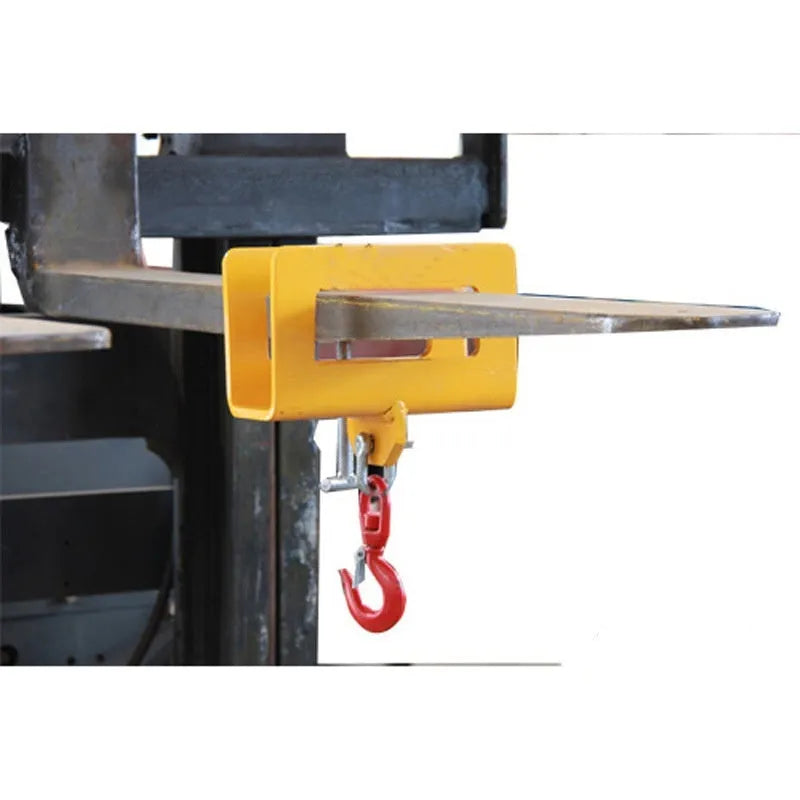 Rotatable drum crane locking forklift hook with safety device and 500kg capacity on forklift forks