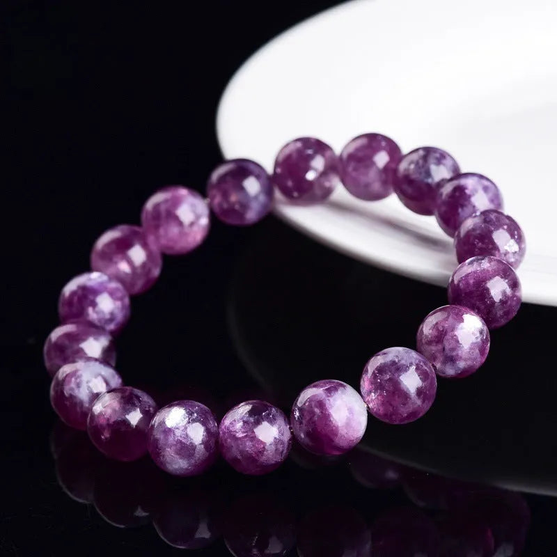 Purple Grandmother crystal bracelet with geometric 5A grade beads in polished finish, adjustable sizing options