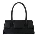 Women's retro square shoulder bag in PU leather with single strap and sandwich pocket exterior