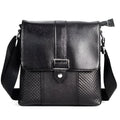 Genuine leather men's crossbody bag in black cowhide, 26x23x5cm, single shoulder business travel messenger