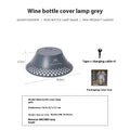 Beige wine bottle-shaped camping lantern with LED lights and USB Type-C port for charging