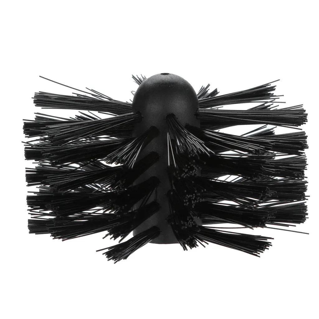 Flexible chimney brush with 600mm pole and nylon brush head for cleaning dryer pipes and range hood ducts