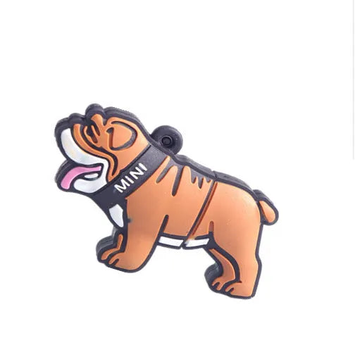 Silicone bulldog USB flash drive in 2GB to 64GB capacities with custom logo printing option