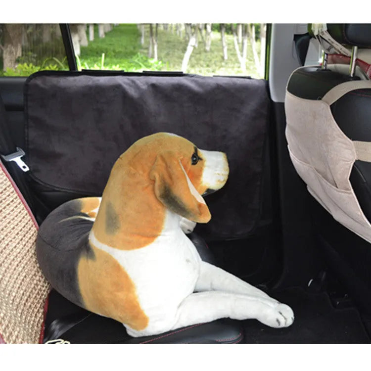 Suede car door mat in black, grey or khaki, 71x56cm rear seat protective cover for dogs