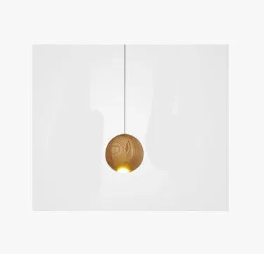 Nordic wood ball chandelier with adjustable height mechanism and solid wood construction for living room lighting