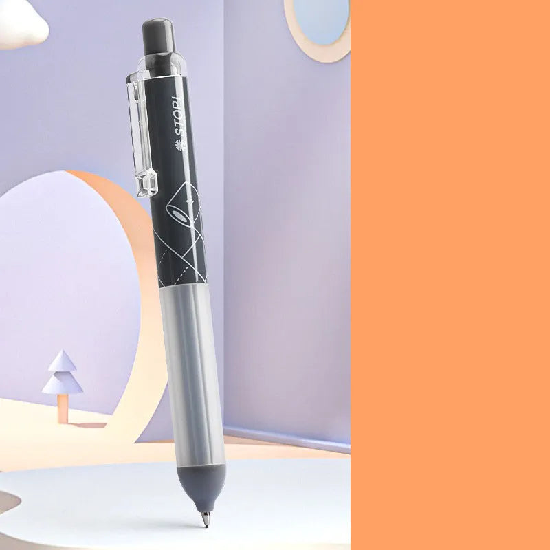 Minimalist 0.5mm automatic pencil with plastic pen holder in black or white colour options