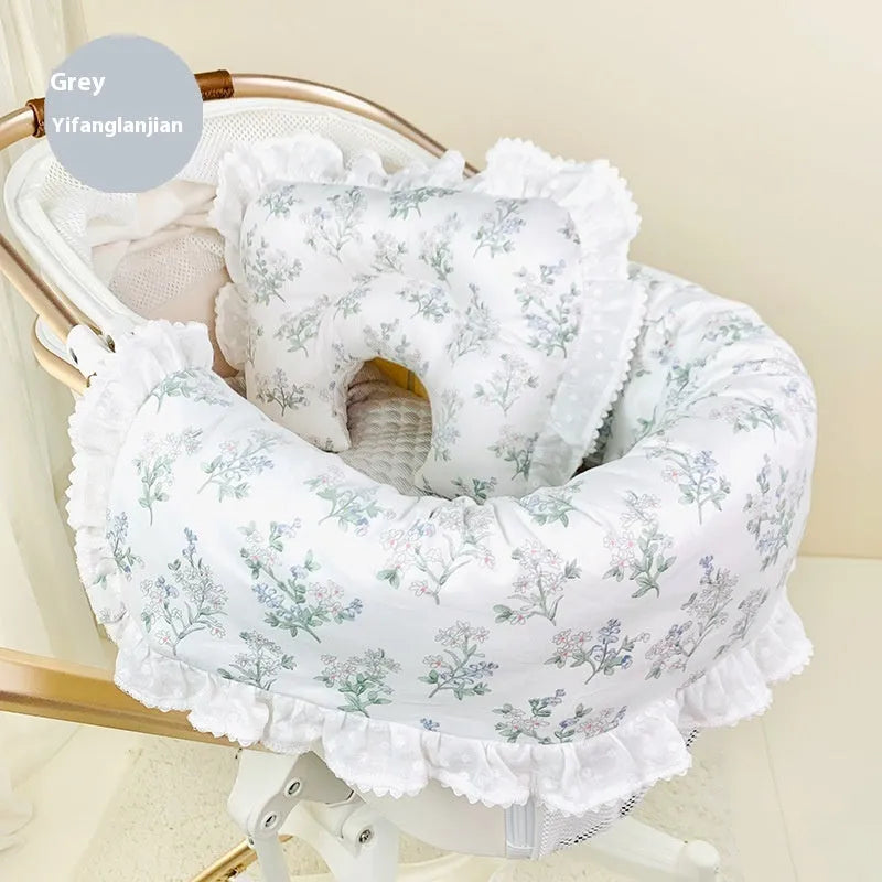 Pet stroller anti-dirty towel cushion pillow three-piece set in blue green apple colour for cats and dogs