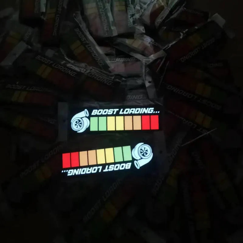 Electroluminescent car window sticker with foundation white glow on vehicle glass