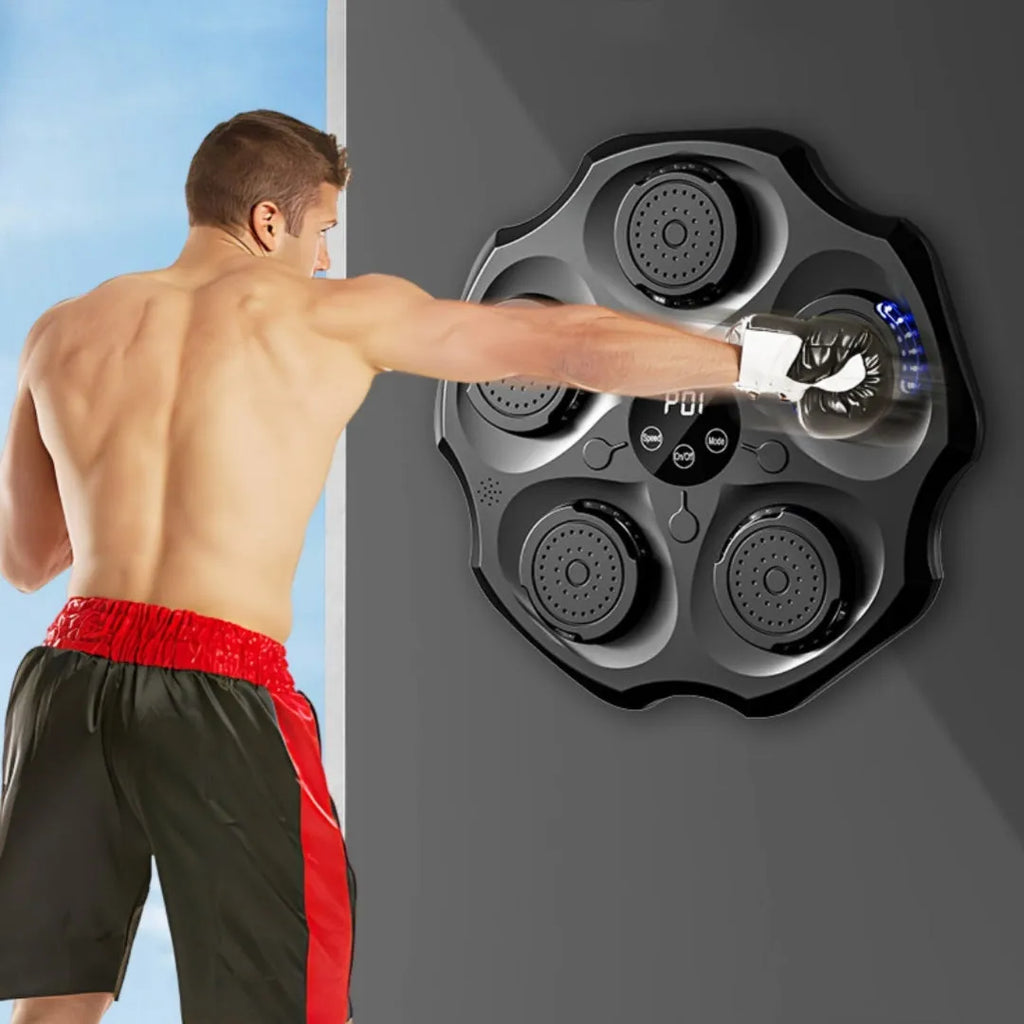 Intelligent music boxing wall target with Bluetooth connectivity and hanging design for home fitness training