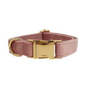 Light purple pink velvet dog collar with matching rope leash from a pet accessory set