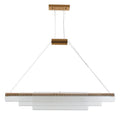 Minimalist glass pendant lamp with iron body and LED lighting in 800mm, 1000mm, 1200mm lengths