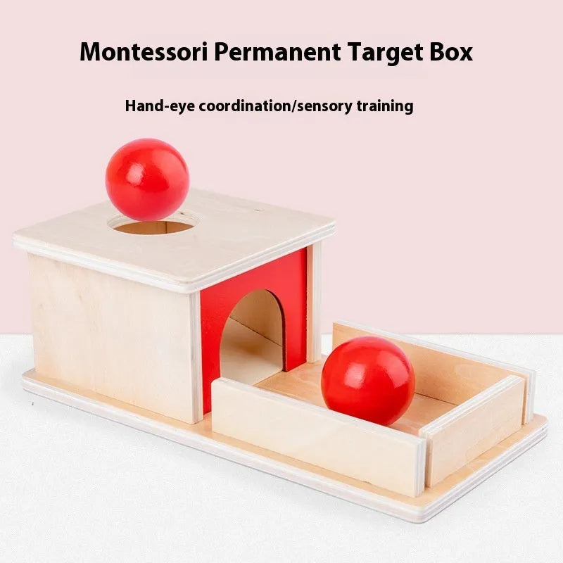 Wooden coin box drawer game 14.5 x 13 x 9 cm early education toy for infants aged 0-3 years