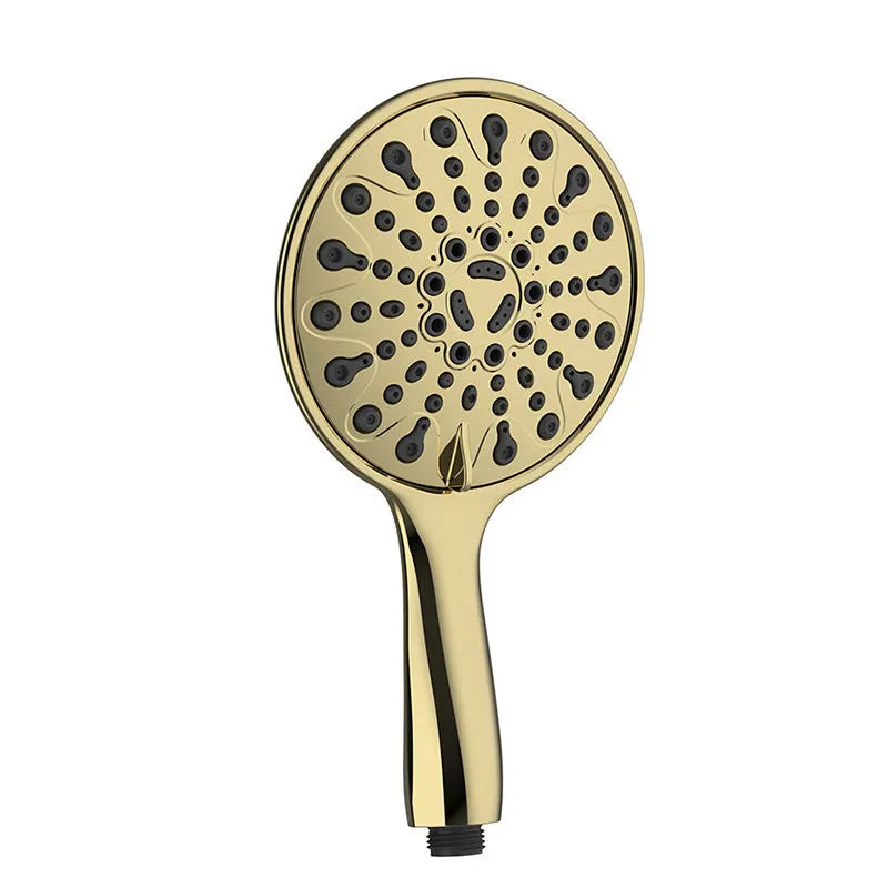 6-inch handheld shower head with six spray functions, electroplated finish, and portable ABS design