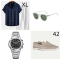 Casual cotton linen short sleeve suit in navy blue with half sleeves and matching trousers