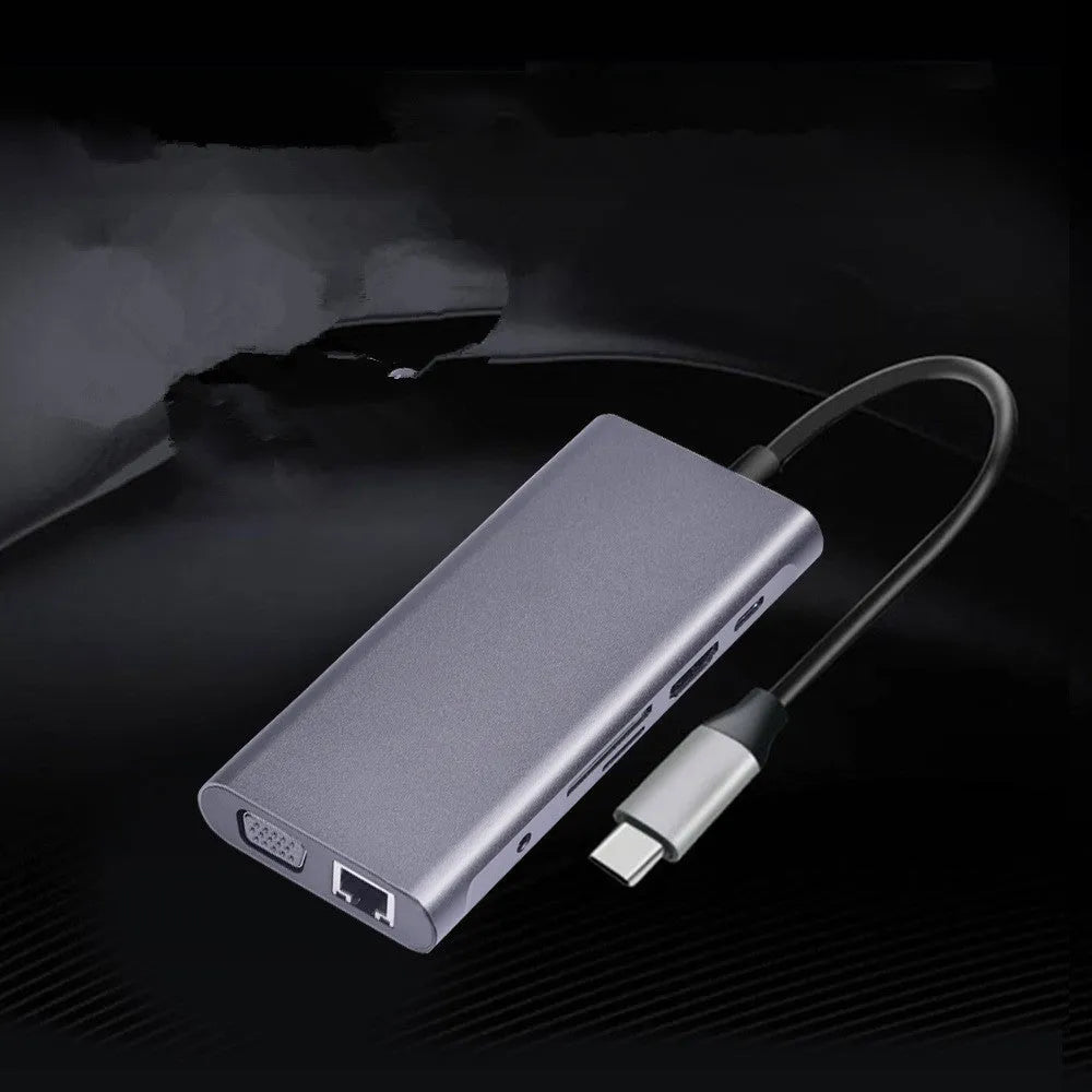10-in-1 USB C docking station power bank compatible with Apple MacBook and iPhone devices