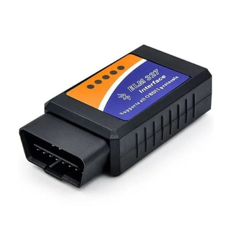 Bluetooth auto fault detector with OBD2 connector, displaying fault codes and sensor data on a smartphone screen