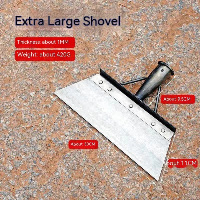 Manganese steel thickened cleaning shovel for garden and home use in various sizes.